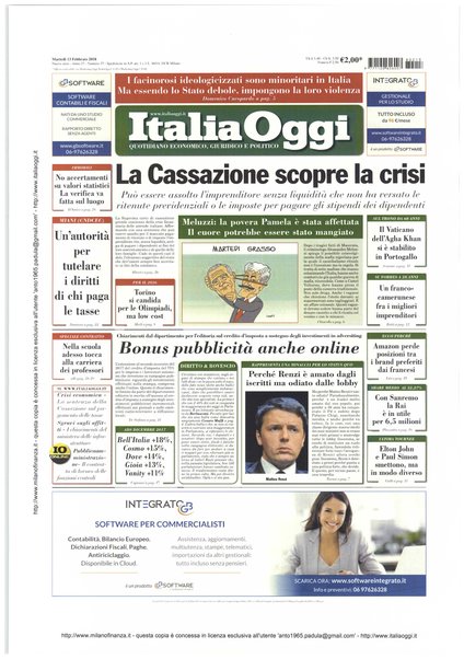 Italia oggi : quotidiano di economia finanza e politica